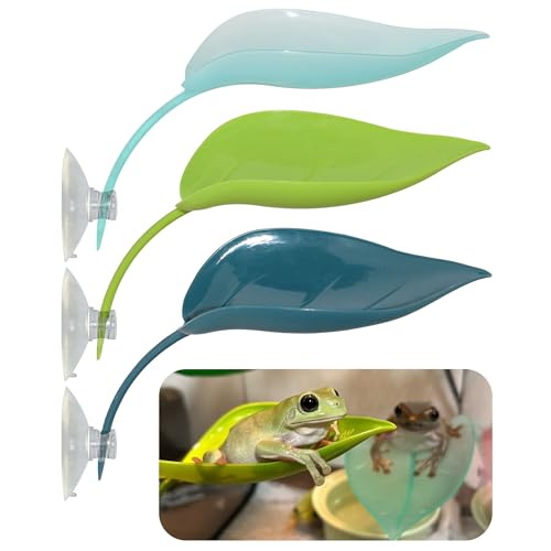 Tree Frog Terrarium Accessories, 3PCS Turtle Basking Platform | Aquarium decor with 3 suction cups, multifunctional reptile tank accessories for leopard gecko, snake, gecko, bearded dragon - color: Mixed Color