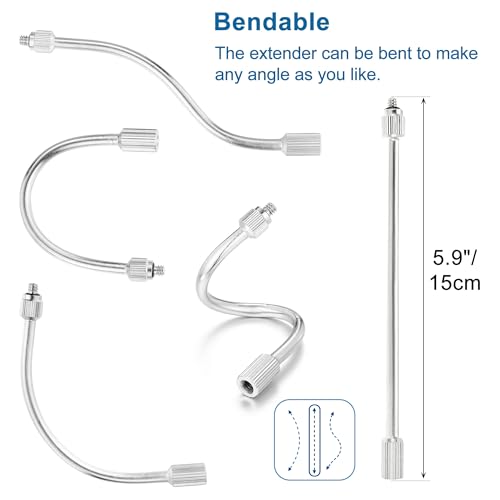 CozyCabin 30 Packs Flexible Mister Nozzle Extensions, Brass Mist Rod for Mister Nozzles, Bendable Copper Extended Pole 10/24 UNC for Garden, Humidification, Outdoor Cooling, Dust Control(5.9 Inch) - color: 30pcs Mister Extensions