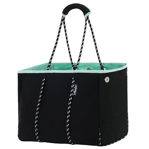 Hibala Neoprene Multipurpose Beach Bag,Gym/Travel/Pool Bag,Tote For Women&Men - color: Black