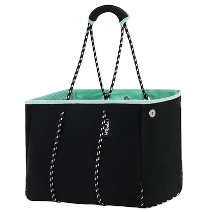 Hibala Neoprene Multipurpose Beach Bag,Gym/Travel/Pool Bag,Tote For Women&Men - color: Black