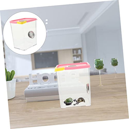 BESPORTBLE 2pcs Transparent Feeding Box Frog Tank Reptile Habitat Spider Enclosure Reptile Transport Cage Small Terrarium Lizard Tank Reptile Enclosure Frog Habitat Animal Tarantula Acrylic