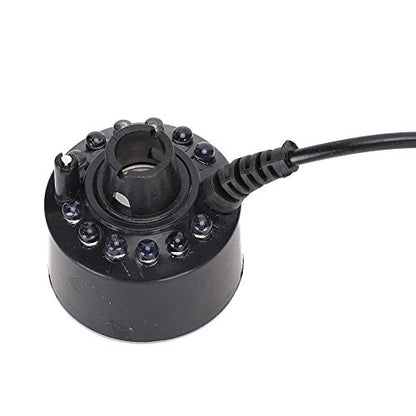 Mist Maker, Indoor Fountain Mister Foggers, Colorful Mist Maker Fog Atomizer, Small Pond Fog Machine Atomizer Air Humidifier Perfect for Water Fountain Pond, 12W Reptile Habitat Sprayer with 400ML/H