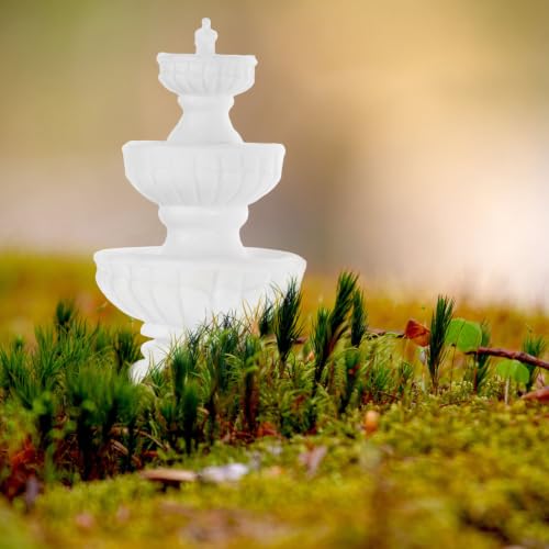 NOLITOY Mini Water Fountain for Dollhouse Accessories Miniature Tabletop Fountain Prop for Fairy Garden Bonsai Landscaping and Micro Landscape Decor Miniature Doll House Accessories, 2 PCS