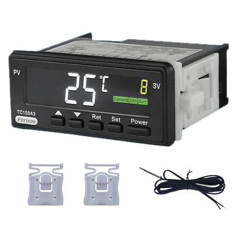 Refrigerator Temperature Controller, Fridge Freezer Thermostat - Digital Display, Precise Cooling Control for Home & Commercial Use, Easy Install, Energy Saving, 100~240V