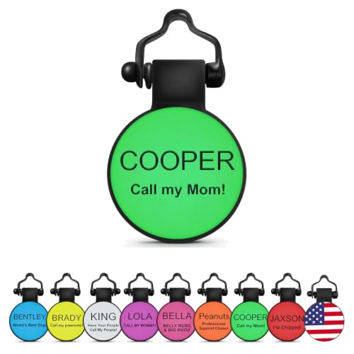 The Original Silicone Silent Dog Tag - Personalized Engraved Soundless Pet ID - As Seen On Shark Tank - Durable - Never Fades - Circle - Green - color: Green, size: Circle