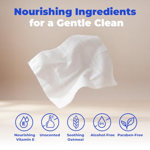 Best Pet Supplies Cleaning Dog Wipes - Soothing Oatmeal, 100 Count | Unscented, Large 8"x9", Vitamin E, Puppy & Cat Safe, Gentle Grooming, Resealable Pouch Prevents Drying - color: Soothing Oatmeal, size: 100 Count