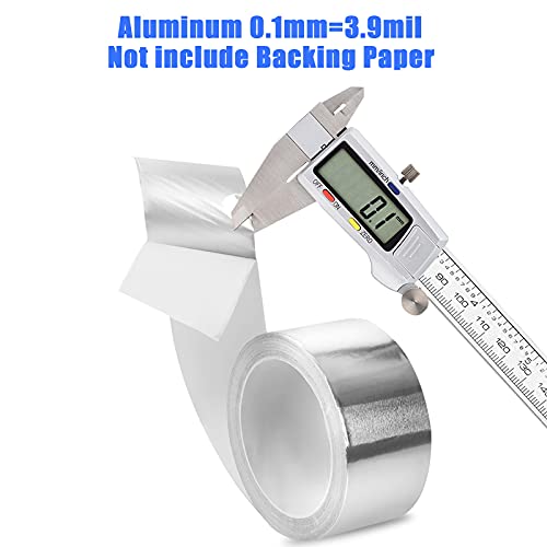Romeda Aluminum Foil Tape, 2 inch x 65 Feet Foil Tape (3.9 mil), Silver Insulation Adhesive Metal Tape, High Temperature Heavy Duty HVAC Tapes for Ductwork, Dryer Vent, HVAC - size: 2 inch x 65 Ft