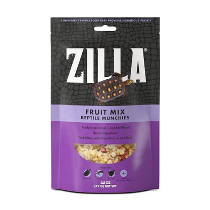 Zilla Reptile Food Munchies Fruit Mix for Pet Iguanas, Skinks, Tegus, Box Turtles, Tortoises & Hermit Crabs, 2.5 Ounce