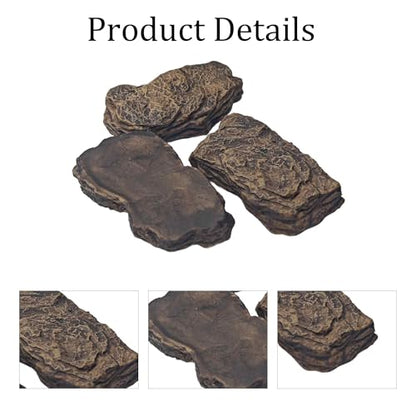 3Pcs Small Slate Rocks, Aquarium Stones, Decorative Tank Rocks for Fish, Turtle, Reptile, Bonsai, Terrarium, Landscaping, Model Scenery, Miniature Zen Garden, Easy to Clean - size: Small Slate Rocks