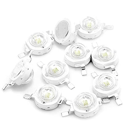 CHANZON 10 pcs High Power Led Chip on Board 3W Green | (400mA - 500mA / DC 3V - 3.4V / 3 Watt) Super Bright Intensity SMD COB Light Emitter Components Diode Bulb Bead DIY Lighting - color: H) Green