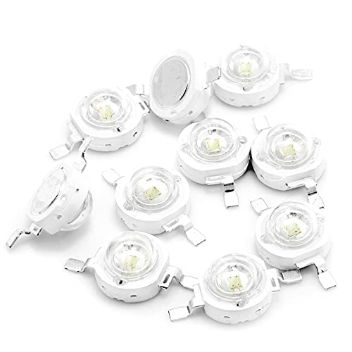 CHANZON 10 pcs High Power Led Chip on Board 3W Green | (400mA - 500mA / DC 3V - 3.4V / 3 Watt) Super Bright Intensity SMD COB Light Emitter Components Diode Bulb Bead DIY Lighting - color: H) Green