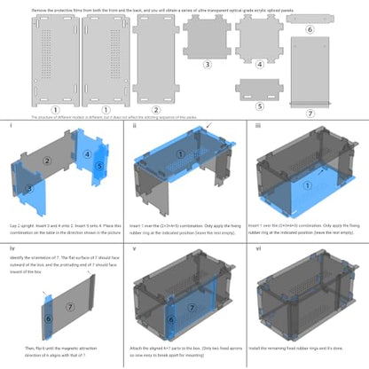 Jumping Spider Enclosure, Acrylic Terrarium with with Magnetic Doors, 0.8mm Micro-Ventilation, Stackable Escape-Proof Habitat for Jumping Spiders (3”x3”x6”x2Pack) - size: 2Pack, 3”x3”x6”