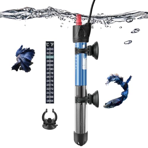 50W 100W 300W Submersible Aquarium Heater, Adjustable Glass Water Heater for 5 – 70 Gallon Fish and Turtle Tank (50W for 5-15 Gallon) - size: 50W for 5-15 gallon