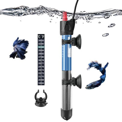 50W 100W 300W Submersible Aquarium Heater, Adjustable Glass Water Heater for 5 – 70 Gallon Fish and Turtle Tank (50W for 5-15 Gallon) - size: 50W for 5-15 gallon