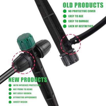 30 Pcs Drip Irrigation Emitters for 1/4" Drip Tubing,360 Adjustable | Double-headed Automatic Irrigation Drippers on 6.5" Arrow Stake for Garden Lawn 1/4" Drip Watering System - style: 30Pcs Irrigation Drippers