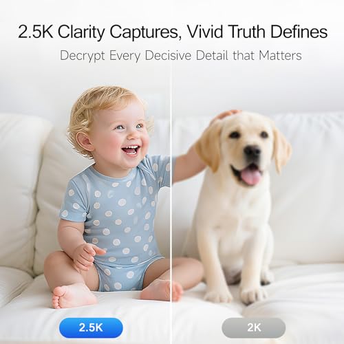 2.5K Pet Camera Indoor with Phone App, Dog/Cat Camera, 4MP Indoor Camera for Home Security, Baby Monitor with Free AI Person/Pet/Cry Detection, Pan Tilt 2.4GHz WiFi, Full Duplex 2-Way Audio - style: 2.5K Cam 1pack