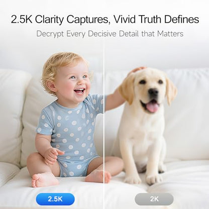 2.5K Pet Camera Indoor with Phone App, Dog/Cat Camera, 4MP Indoor Camera for Home Security, Baby Monitor with Free AI Person/Pet/Cry Detection, Pan Tilt 2.4GHz WiFi, Full Duplex 2-Way Audio - style: 2.5K Cam 1pack