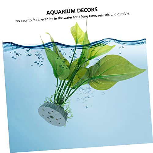 LIFKOME Reptile Tank Decor Lifelike Aquarium Fake Plant Resin Water Grass Ornament for Fish Tanks Turtle Habitats and Terrariums Realistic Aquatic Landscape Decoration