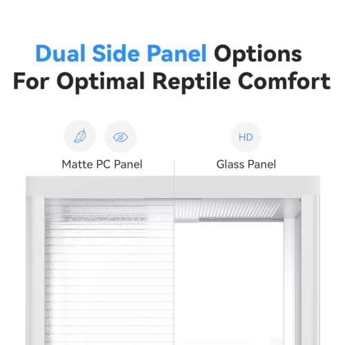 Reptile Terrarium 12"x12"x16" 9.5 Gallon,Aluminum Frame,Full Glass Tank Enclosure for Small Reptiles, Geckos, Frogs, Lizards, Snakes, Spiders, Turtles, Vertical Rainforest Habitat - size: 12x12x16"