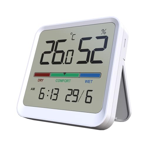 Temtop T1-SE Indoor Digital Thermometer Hygrometer with Magnet, 3M Sticker | Date Time Display, Wall Magnet Stand Mount for Home, Office, Nursery, Baby Room - size: T1-SE