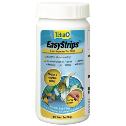 Tetra EasyStrips 6-in-1 Aquarium Water Test Strips, 100 Count | 1 Strip Tests 6 Water Quality Issues, Results In 60 Seconds, For Freshwater Or Saltwater Fish Tanks, Test Weekly - size: 100-Strip
