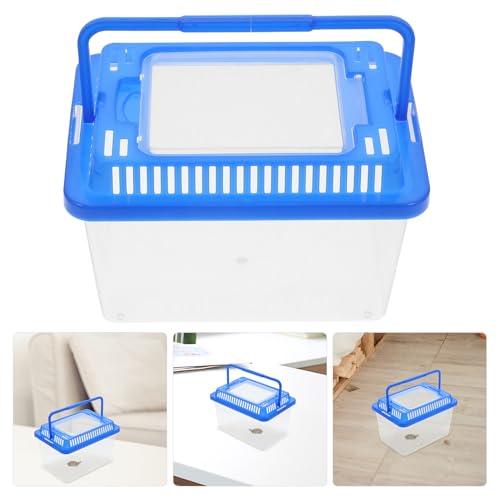 Mikikit 8pcs Portable Reptile Terrarium Boxes with Handle Large Plastic Tortoise Enclosure Spider Feeding Container for Home Travel Use