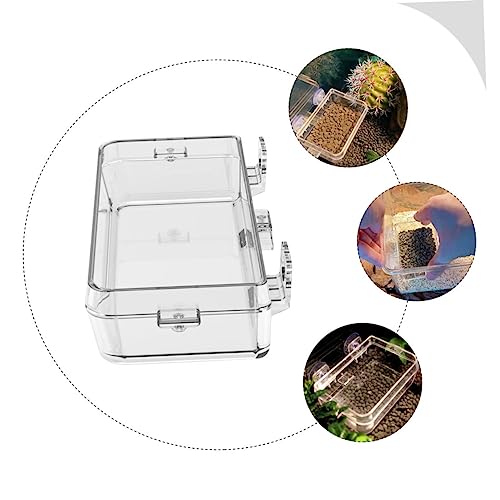 Crested Gecko Food Dish Escape Feeder Suction Cup for Reptile Habitat Accessories