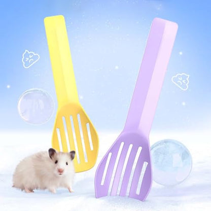 3PCS Sifter Hamster Poop Scooper Sand Bath Scoop Plastic Litter Scoop Sandbox Scooper Hamster Bedding Scooper Pet Cleaning Tools