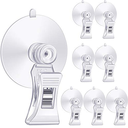 Jetec 8 Pieces Fish Seaweed Clip Plant Suction Cup with Clip Feed Holder for Aquarium Fish Tank Accessories