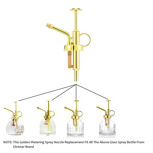 Sprayers Watering Nozzles, Plastic Golden Top Pump, Replacement for Glass Plant Mister Spray Bottle - color: Replacement Nozzle