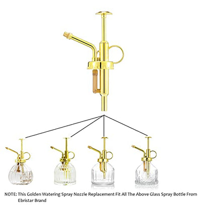 Sprayers Watering Nozzles, Plastic Golden Top Pump, Replacement for Glass Plant Mister Spray Bottle - color: Replacement Nozzle