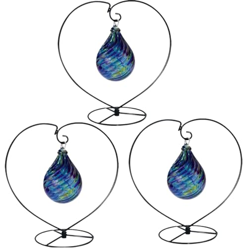 Ornament Display Stand,3 pack Air Plants Holder, Planter Terrariums Hanger, Black Iron Wire Hanging Hook for Glass Crystal Witch Ball,Easter Christmas Decoration,Wedding Party Office Home Decor