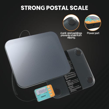 Shipping Scale, 440 lbs / 0.01 KG high-Precision Digital Postal Scale | with LCD display, hold/tare/count/unit switch functions, suitable for packages, luggage, and mail warehouse shipping scales