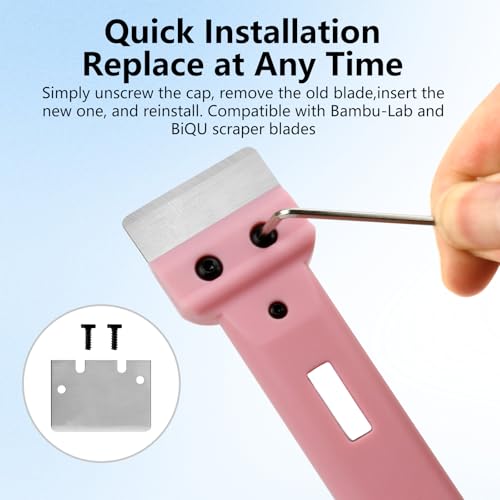 Professional 3D Printer Tool, Upgraded Metal 3D Printer Scraper, Plastic Handle Flex Professional Grade Carbon Steel Putty Scraper, Comfortable Grip, Putty Knife Scraper, Scraper Ttool, No Rust