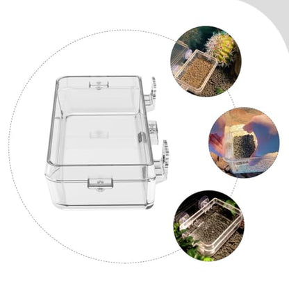 VOSAREA Reptile Feeding Container Escape-Proof Feeder Large Multi-Function Water Dish for Lizards and Small Pets Terrarium Supplies