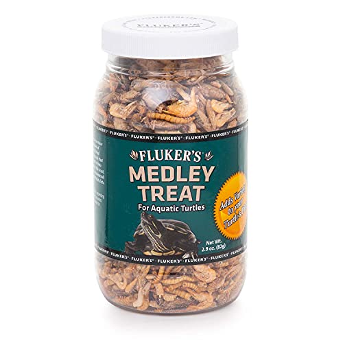 Fluker's Aquatic Turtle Food, Vitamin, Enriched Medley Treats of Freeze, Dried River Shrimp, Mealworms, and Crickets, 2.9 oz - size: 2.9 Ounce (Pack of 1)