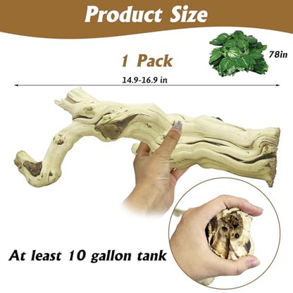 VCEPJH Large Snake Climbing Branch Decor 15.5 in Natural Reptile Wood Cork Log Bearded Dragon Tank Accessories Tree Trunk for Chameleon Gecko Ball Python Frog - size: Panlong Wood (XL:15"-17.7"-1pcs)