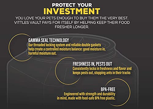GAMMA2 Gamma Seal Lid - Pet Food Storage Container Lids - Fits 3.5, 5, 6, & 7 Gallon Buckets, Black, Made in USA