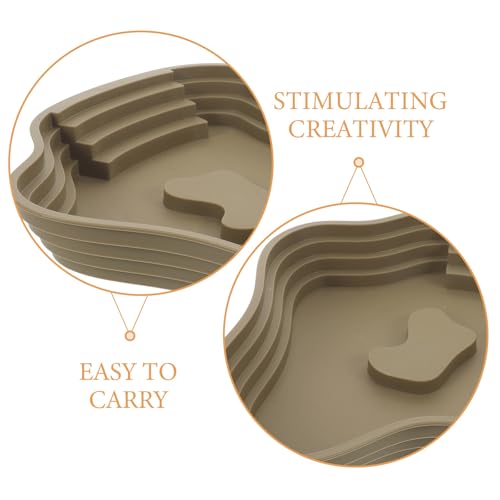 Lake Shaped Bathing Tub for Reptiles, Tortoise Bathing Pool with Steps - Water Dish for Animal Gecko Frog Daily Soaking and Resting
