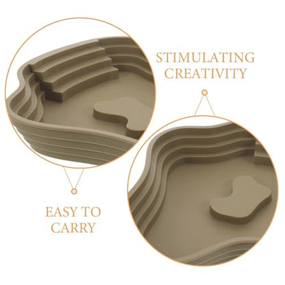 Lake Shaped Bathing Tub for Reptiles, Tortoise Bathing Pool with Steps - Water Dish for Animal Gecko Frog Daily Soaking and Resting