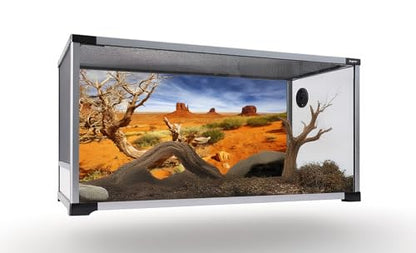 30X18 Inch Sun-Baked Desert Terrarium Backdrop - Orange Sand Habitat Background Durable Polyester Reptile Tank Decor for Arid Species - size: 30X18in