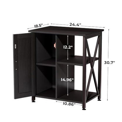 Herture 45-67 Gallon Reptile Tank Stand with Power Outlet, Terrarium Stand with Storage Cabinet, 24" Wx18 D Tabletop, Reptile Terrarium, Black PG12XYB - color: Black, size: 24x18"-46-67 Gallon