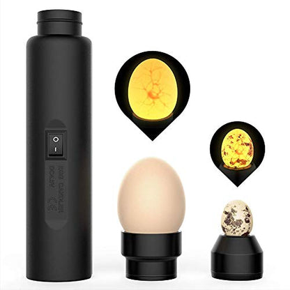 ZJchao LED Egg Candler Light, High Bright Cold LED Hatching Monitor Interchangeable Shades | Thermal-Safe Poultry Tester for Chicken, Duck Quail Eggs Farm Classroom