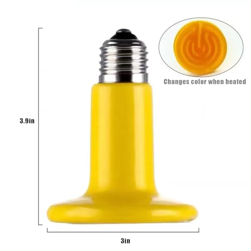 JZNCHP-Reptile Heat lamp-Ceramic Heat emitter-Bearded Dragon Tank Accessories 100W Yellow Infrared Bulb Emitter Lamp for Pet Heat lamp for Chickens(2-Pack)
