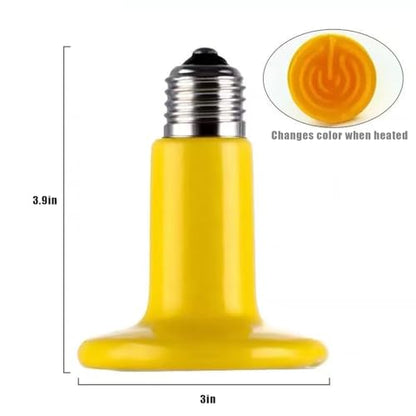 JZNCHP-Reptile Heat lamp-Ceramic Heat emitter-Bearded Dragon Tank Accessories 100W Yellow Infrared Bulb Emitter Lamp for Pet Heat lamp for Chickens(2-Pack)