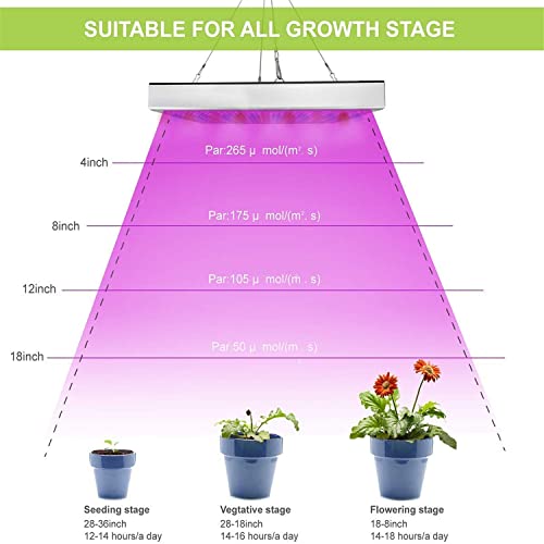 LED Grow Lights, Full Spectrum Grow Lamp with IR & UV LED Plant Lights for Indoor Plants,Micro Greens,Clones,Succulents,Seedlings,Panel Size 12x4.7 inch - size: 12 x 4.7 inches