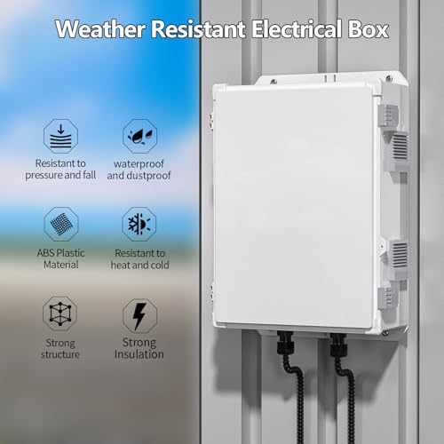 Namunanee Outdoor Electrical Junction Box, ABS Water Resistant Enclosure with Internal Mounting Panel & Hinged Cover, 15.7" H* 11" L* 5.9" W - size: 15.7"H x 11"L x 5.9"W & Standard