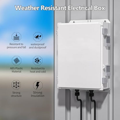 Namunanee Outdoor Electrical Junction Box, ABS Water Resistant Enclosure with Internal Mounting Panel & Hinged Cover, 15.7" H* 11" L* 5.9" W - size: 15.7"H x 11"L x 5.9"W & Standard