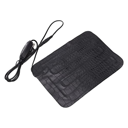 FTVOGUE Reptile Heating Pad, PU Leather Heating Mat with 3 Temperature Settings Up to 122°F, 8.5W 5V Pet Warmer Mat with 30 Minute Timer for Reptiles Turtles Lizards Snakes (1522)
