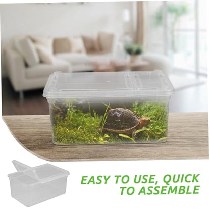 HANABASS Reusable Reptile Breeding Box Safe Feeding Container for Snakes Frogs Turtles and Animals Compact Terrarium for Home and Travel